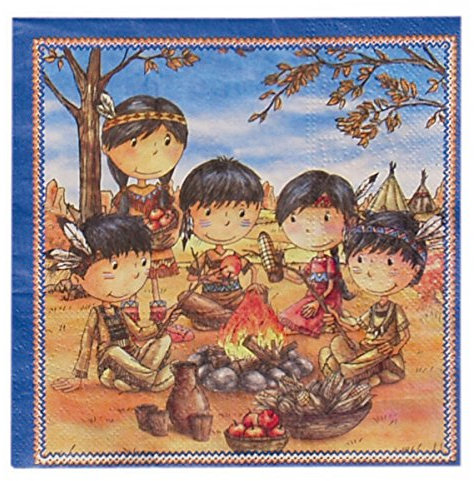 20 Servietten Kleine Indianer, 2-lagig, 33 x 33 cm