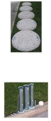 Base Per Ombrellone In Graniglia Fornita Con Tubo Zincato Ø 4,2 Cm. Peso 25 Kg. Senza Maniglie. Spessore 8 Cm.
