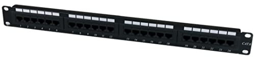 StarTech.com Panneau de brassage à 24 ports Cat6 type 110 montage en rack 1U (C6PANEL24), Noir