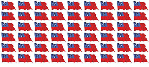 Mini Aufkleber Set - Pack wehend - 20x12mm - selbstklebender Sticker - Western Samoa - Flagge - Banner - Standarte fürs Auto, Büro, zu Hause und die Schule - 54 Stück