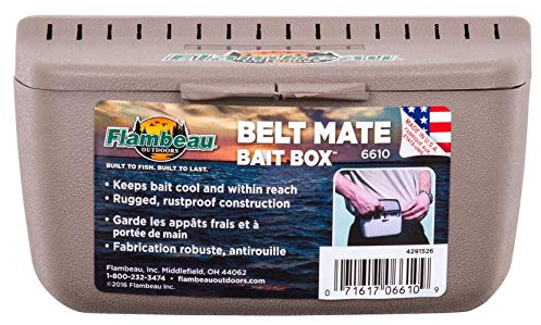 Flambeau Outdoors 6610 Belt Mate Bait Holder, Fishing Accessory Attaches to Belt, Tan