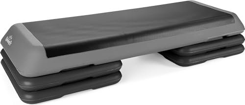 Queenfit Aerobic Step - Der ideale Stepper für Zuhause, Treppensteiger Fitnessgerät mit 3-Stufen-Höhenverstellung