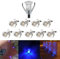 CHNXU 10er Set Mini Treppen Einbaustrahler Ø18mm 0.4W IP67 Wasserdicht 7LM Bodeneinbaustrahler LED Bodenstrahler Aussen und Innen Lampe mit 12V Netzteil für Garten Terrasse Treppen Beleuchtung Blau