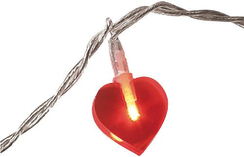 Lunartec Lichterkette Herzform: LED-Motiv-Lichterkette Love, 20 rote Herzen, 340 cm (Deko, Herz für Innenbereich, Valentinstag)