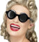 Smiffys Sonnenbrille im 40er-Jahre-Stil, rund, Schwarz