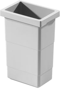 Hailo Inneneimer grau 2,5 Liter | Ersatzbehälter für Abfallsammler | Kunststoff Innenbehälter für Einbauküche | Maße 155x110x220 mm | Robuster Eimereinsatz mit Griffmulden