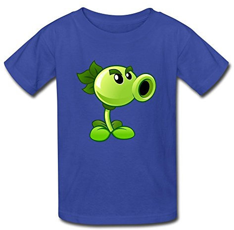 Sixtion Age 7-16 Kid's Plants Vs. Zombies Peashooter 100% Cotton Tee Shirt Medium