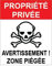 Adhesif Concept - Stickers propriété privée zone piégée (Lot de 4 ex) - Vinyle - SIGNAGE - Classique - Blanc, Noir, Rouge