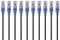 Monoprice SlimRun Cat6A Ethernet Patch Cable - Snagless RJ45 UTP Pure Bare Copper Wire 10G 30AWG 3ft Black 10-Pack