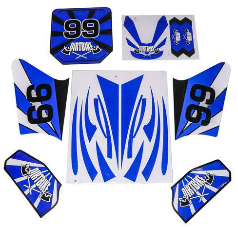 HMParts Pit Bike/Dirt Bike Top Aufkleber Set >99< - Blau