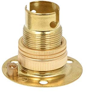 ElekTek B15 SBC Brass Fixed Batten Miniature Lamp Bulb Holder Shade Ring - NOT SUITABLE for B22 Lamp/Light Bulbs - Made in UK