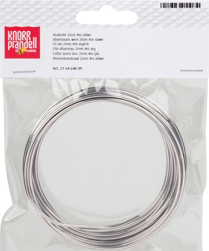 Gütermann / KnorrPrandell 6464009 - Aludraht silber 2mm Ø, 4 meter/Beutel