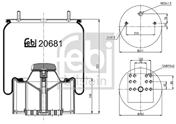 febi bilstein 20681 Air Spring with plastic piston, pack of one