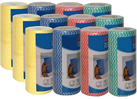 Megashop 2000 12 mal Wischtuch auf Rolle mit je 50 Wischtücher = 200 Putztücher