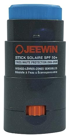 EEWIN Stick SPF50+, Protecteur Solaire Visage et Lèvres, Bleu, 12 g (Lot de 1) - L'emballage peut varier