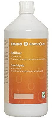 EMIKO HorseCare Fellkur, 1 Liter hält das Hautmilieu aufrecht und pflegt mit Ringelblumenextrakt; auch bei Hautproblemen und zur Hufpflege