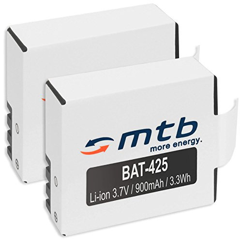 2X Akkus für Rollei Actioncam 425, 426 (4K 2160p)