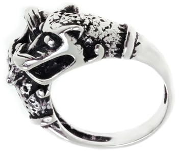 Battle-Merchant Odins Wölfe, Ring aus Silber Wikingerring LARP Wikinger Mittelalter Verschiedene Größen (21/66)