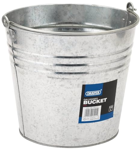 Draper DRA53241 Galvanised Steel Bucket, Silver