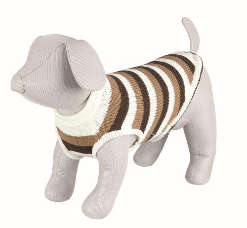 Trixie 30543 Pullover Hamilton, S: 40 cm, braun/weiß gestreift