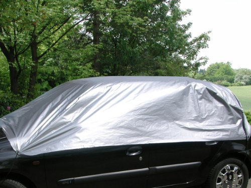 APA 16187 Halbgarage Auto L, Umfang 8,7 m, Autoabdeckung, Autoplane, witterungsbeständig, grau