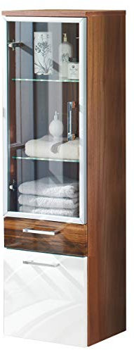 Posseik 5815 91 Hochschrank Rima, walnuß-Nb.-weiß