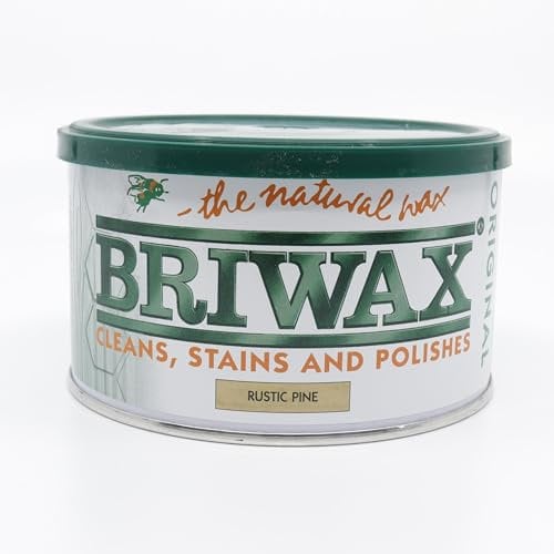 Briwax Original Rustic Pine Wax Polish 400g (Japanese Labelled Version) - Same UK Product Inside - Furniture Wax - Cleans, Stains and Polishes