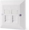 rhinocables CAT5e Ethernet Faceplate | Double 2 & Quad 4 RJ45 Gang Wall Sockets | Simple CAT 5 Setup for Printers, VoIP, Phones & More | Network Expansion for Home or Business (2 Port,Pack of 1)