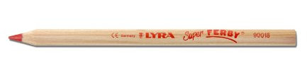 Lyra Super Ferby 3710018 Riesen-Dreikant-Buntstift, unlackiert, 6,25 mm Minenkern, Scarlet Lake, 1 Bleistift