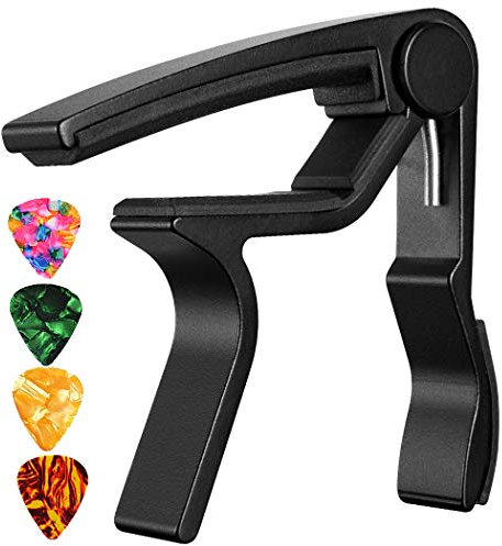 Kapodaster Gitarre Kapodaster Quick Change Trigger Kapodaster für 6-Saiter Akustik & E-Gitarre und Ukulele Aluminiumlegierung