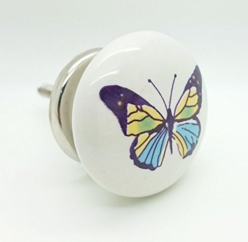 G Decor Bunt Schmetterling Keramik Türknauf Vintage Shabby Chic Schrank Schublade Pull Griff 4533