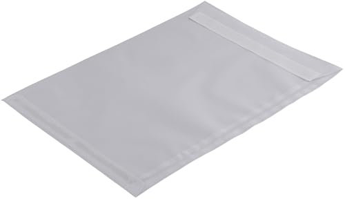 100 Stück, Transparent-Versandtaschen, DIN B5, Haftklebung mit Abziehstreifen, Gerade Klappe, 90 g/qm Offset, Ohne Fenster, Weiß (Transparent-Weiß), Blanke Briefhüllen