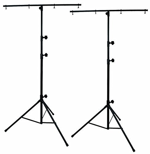 2 x Lighting Stands with T-Bar for DJ, Stage or Photography Lights Height 2.7M