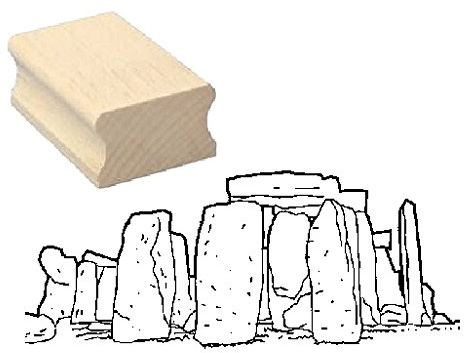 Stempel Holzstempel Motivstempel « STONEHENGE » Scrapbooking - Embossing England Architektur Steinkreis Grabanlage Archologe