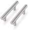 Probrico Brushed Nickel Stainless Steel Kitchen Cabinet T Bar Handle Furniture Drawer Pulls Cupboard Knobs (64mm Hole Centers - 100mm Long) 10 Pack
