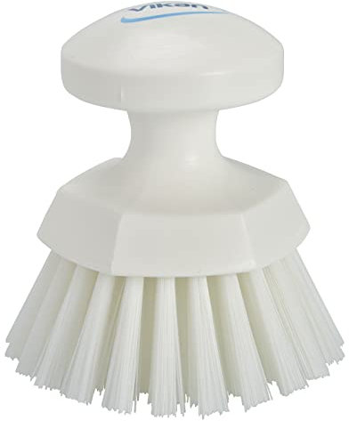 VIKAN Round Hand Brush, Hard, Fully HACCP Compliant, White