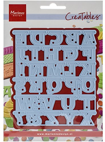 Marianne Design LR0340 Creatables Alphabet Girlande - Stanzschablone und Prägeschablone für die Kartengestaltung und Scrapbooking, Metal, blau, 9,9 x 11,4 x 0,4 cm