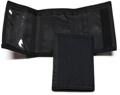 Nylon Trifold Credit Card Wallet - Black