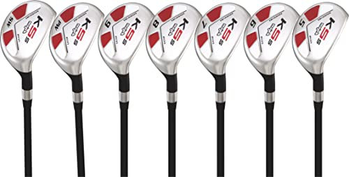Majek Senior Herren Golf All Hybrid Komplettset bestehend aus: #5, 6, 7, 8, 9, PW + SW Senior Flex Rechtshänder New Utility A Flex Club