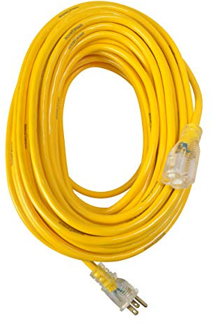 Southwire Yellow Jacket Heavy Duty Extension Cord - Reliable Outdoor Power for Tools & Equipment - Lighted End with Weather Resistant SJTW Jacket - 100 Foot