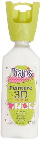 DIAM'S Diamond S - Vernice 3D per tutti i supporti, 37 ml, colore: Bianco lucido