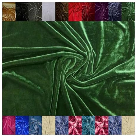 Fabrics-City Dunkelgrün premium Stretchsamt Nicki Samtstoff elastisch mit Batik-Muster für Nähen, Bekleidung, Accessoires, Kinder, Damen und Herren, weich & angenehm zu tragen Stoff, 2842