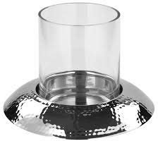 Fink NAPA, Windlicht, vernickelt, silberfarben, L. 27 cm, B. 27 cm, H. 6 cm [SP]