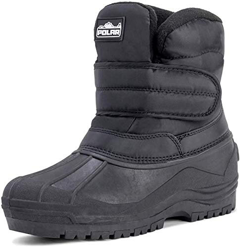 Polar Mens Nylon Snow Hiking Thermal Outdoor Single Strap Stable Mucker Boots - Black - UK7/EU41 - YC0424