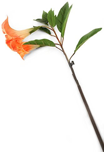 Floral Elegance Künstliche Engelstrompete, 108 cm, Orange, 12 Stück