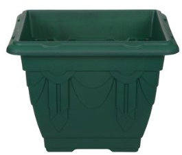Whitefurze G02048 22cm Square Venetian Planter - Forest Green