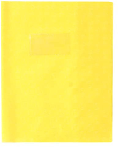 Calligraphe 72014C - Heftumschlag / Heftschoner / Hefthülle Calligraphe mit Feinkörnung Diamantmotiven, 17x22 cm, Etikettenhalter, aus PVC blickdicht und strapazierfähig, Gelb, 1 Stück