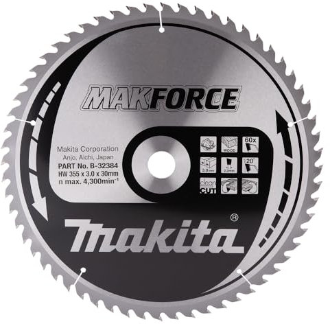 Makita B-32384 MAKFORCE TCT Saw Blade 355x30x60T