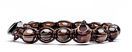 Bracciale originale tibetano Tamashii realizzato con pietre naturali QUARZO FUME'