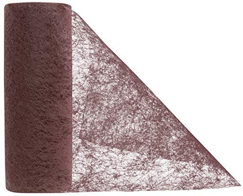 jb® 20m Tischband Tischläufer Tischvlies Vlies Vliesband Kommunion Konfirmation Tischdeko Band Dekostoff Deko Breite 23cm (Dunkelbraun)